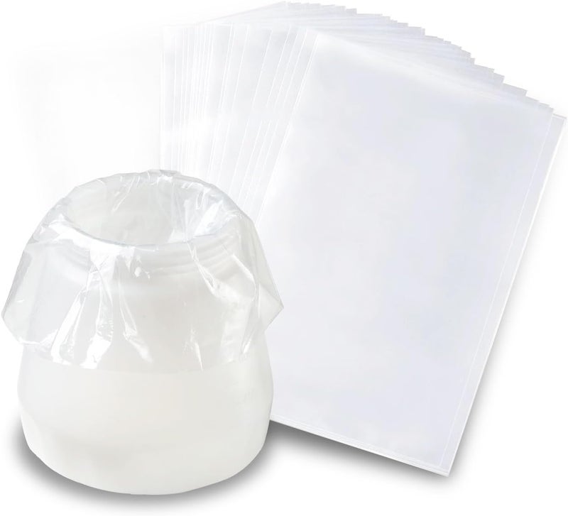 KOTESLLOE 30 Pcs Paint Sprayer Bags, 7.8'' X 11.8'' Sprayer Cup Liners, Transparent Spray Gun Cup Canister Liners for Wagner Paint Sprayer Parts - Image 1